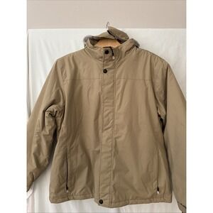 Jacket Chore Mountain Rain Winter Hooded Coat XL Sherpa Lined Tan Color